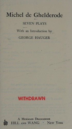 Cover for Seven Plays, Vol. 1