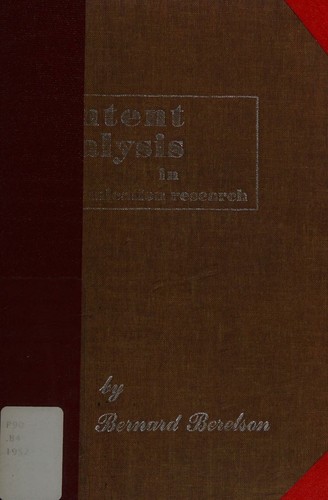Cover for Content analysis in communication research