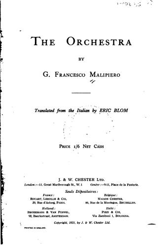 Cover for The orchestra