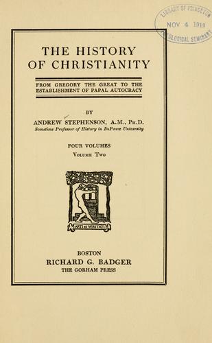 Cover for history of Christianity ...