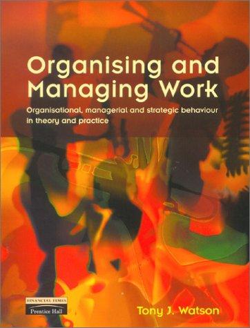 Cover for Organising and managing work