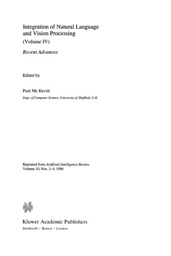 Cover for Integration of Natural Language and Vision Processing
