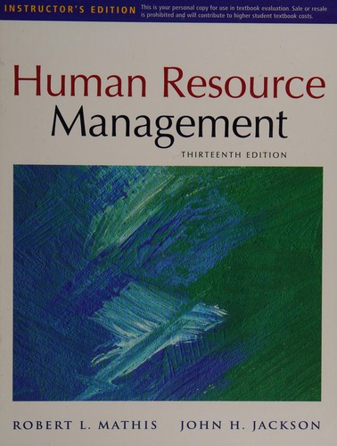 Cover for Instructor's Edition Human resource management