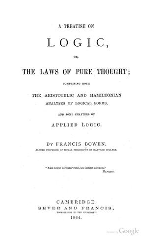 Cover for A treatise on logic