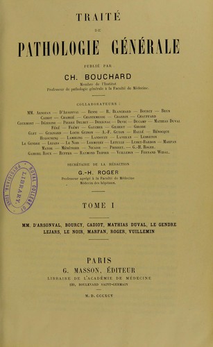 Cover for Traite de pathologie generale