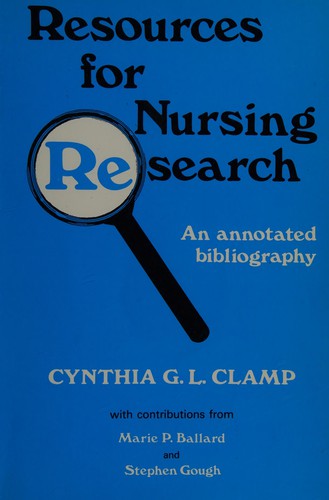 Cover for Resources for nursing research
