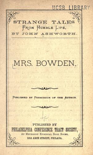 Cover for Mrs. Bowden.