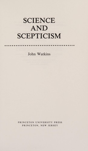 Cover for Science and scepticism
