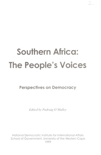Cover for Southern Africa, the people's voices