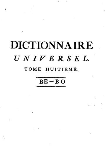Cover for Dictionnaire universel des sciences morale, économique, politique et diplomatique; ou ...