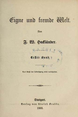 Cover for Eigne und fremde Welt.