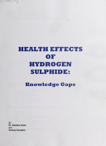 Cover for Health effects of hydrogen sulphide