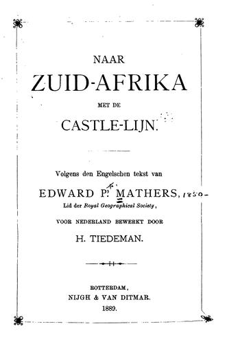 Cover for Naar Zuid-Afrika met de Castle-lijn