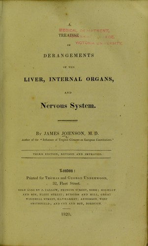 Cover for A treatise on derangements of the liver, internal organs, and nervous system