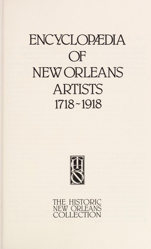 Cover for Encyclopaedia of New Orleans artists, 1718-1918