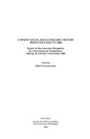 Cover for Chinese social and economic history from the Song to 1900