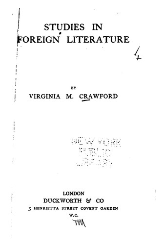 Cover for Studies in foreign literature.