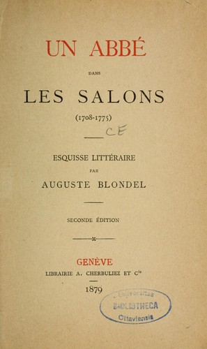 Cover for Un abbé dans les salons (1708-1775)