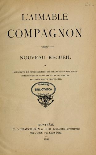 Cover for L'Aimable compagnon