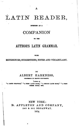 Cover for A Latin Reader, Intended as a Companion to the Author's Latin Grammar