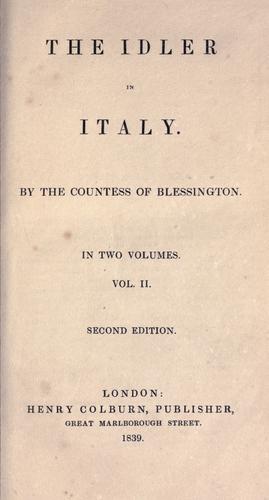 Cover for The idler in Italy.