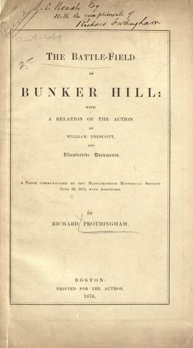 Cover for The battle-field of Bunker Hill