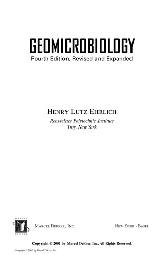 Cover for Geomicrobiology