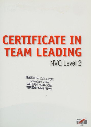 Cover for Certificate in Team Leading, NVQ Level 2