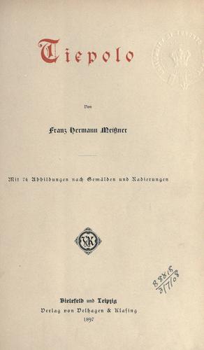 Cover for Tiepolo.