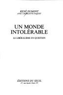 Cover for Un monde intolérable