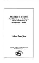 Cover for Thunder in Gemini And Other Essays on the History, Language And Literature of Second Temple Palestin (The Library of Second Temple Studies)