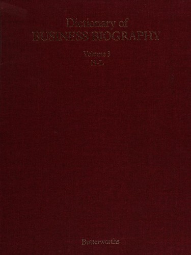 Cover for Dictionary of business biography