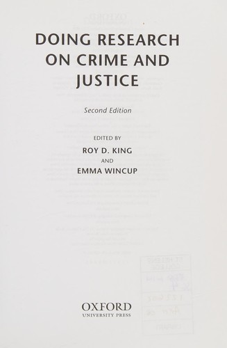 Cover for Doing research on crime and justice
