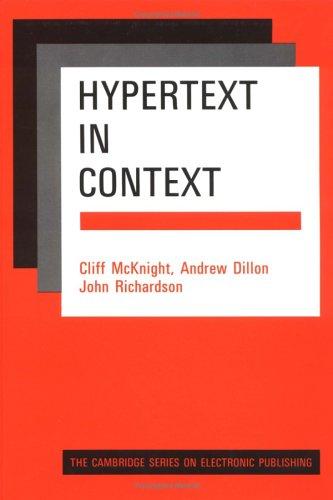 Cover for Hypertext in context