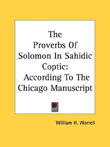 Cover for The Proverbs Of Solomon In Sahidic Coptic
