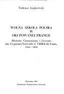 Cover for Wolna szkola polska w okupowanej Francji