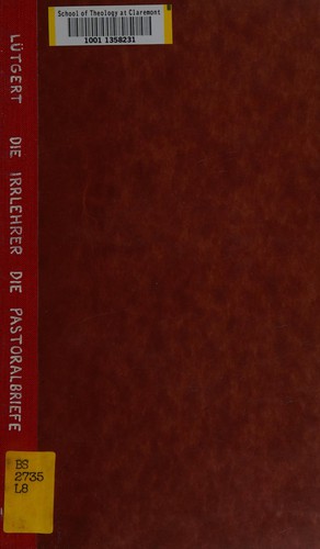 Cover for Die Irrlehrer der Pastoralbriefe