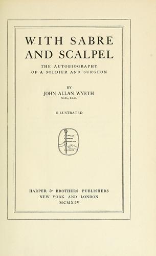 Cover for With sabre and scalpel