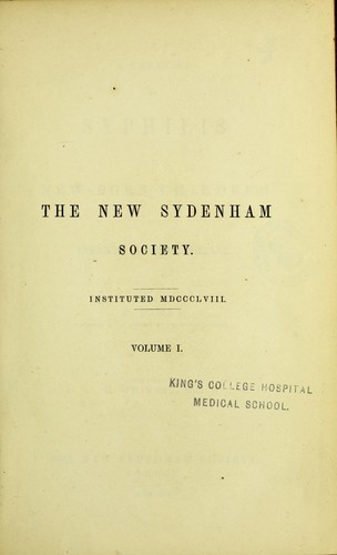 Cover for A treatise on syphilis in new-born children and infants at the breast