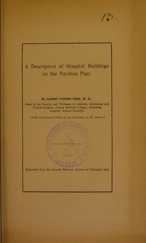 Cover for A description of hospital buildings on the pavilion plan
