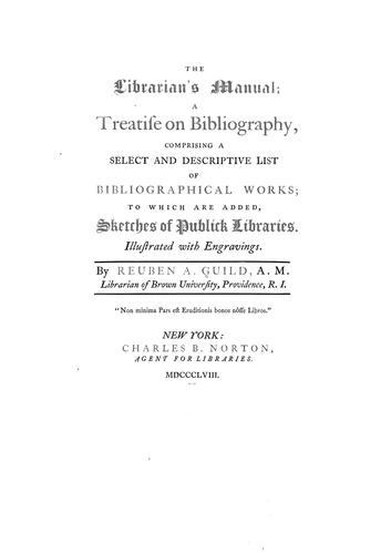Cover for The librarian's manual