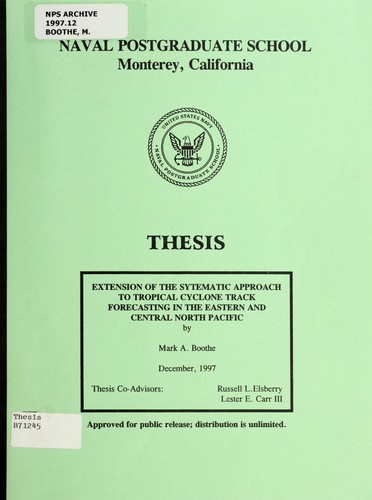 Cover for Extension of the systematic approach to tropical cyclone track forecasting in the eastern and central North Pacific