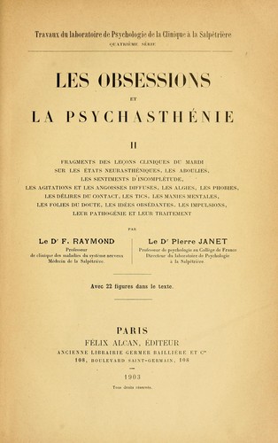 Cover for Les obsessions et la psychasthénie