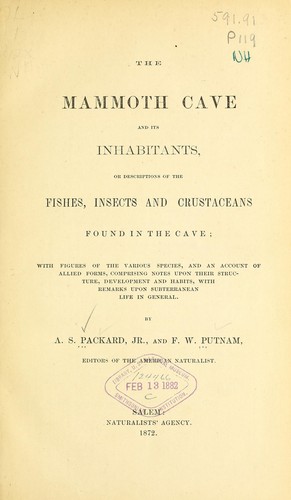 Cover for The Mammoth Cave and its inhabitants