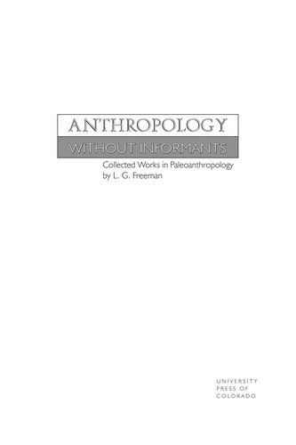 Cover for Anthropology without informants