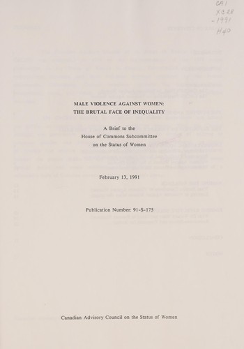 Cover for Male violence against women