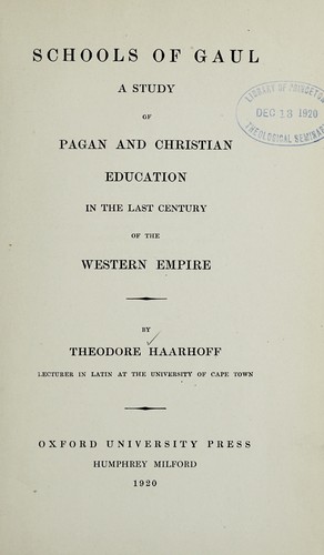 Cover for Schools of Gaul