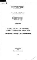 Cover for Global change and economic restructuring in Southeast Asia