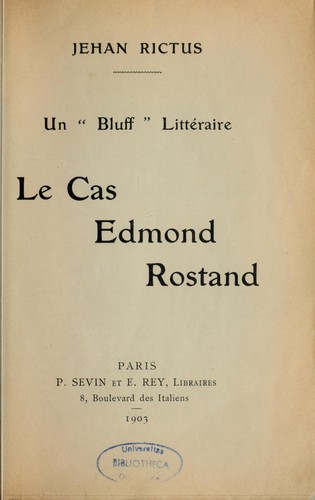 Cover for Un "Bluff" littéraire