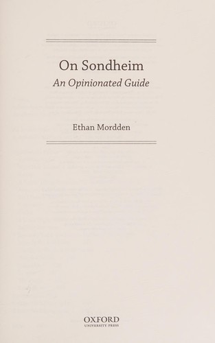 Cover for On Sondheim